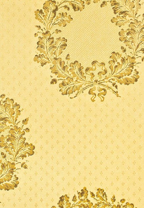 Обои Zoffany Classic Damask New Oak Garland Gold CDW05019